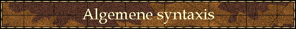 Algemene syntaxis